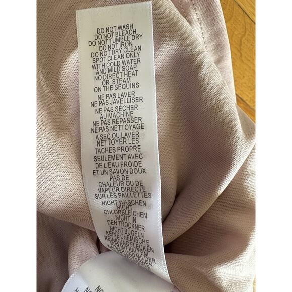 Adrianna Papell Stripe Sequin Mini Slip Dress Sz 2, Rose Gold Cocktail Party - Picture 11 of 12